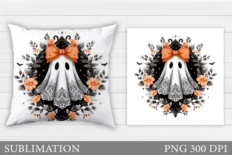 Ghost Pillow Design. Halloween Pillow Sublimation