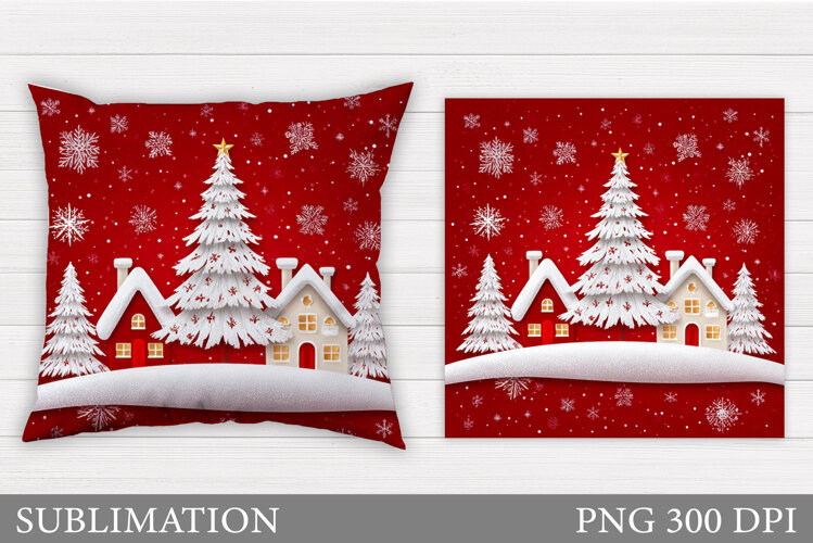 Christmas Tree Pillow Design. Christmas Tree Sublimation example image 1