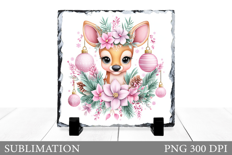 Christmas Deer Sublimation. Christmas Deer Slate Design