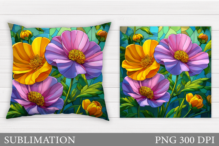Flowers Pillow Design. Floral Pillow Sublimation