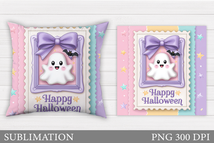 Cute Ghost Pillow Design. Cute Ghost Sublimation