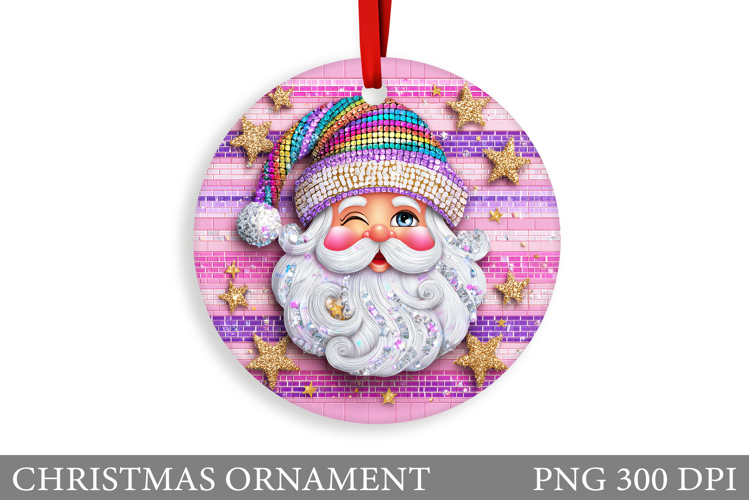 Cute Santa Claus Christmas Ornament. Santa Claus Sublimation
