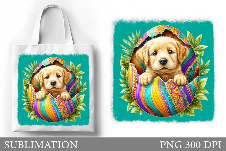 Easter Dog Tote Bag Design. Easter Tote Bag Sublimation