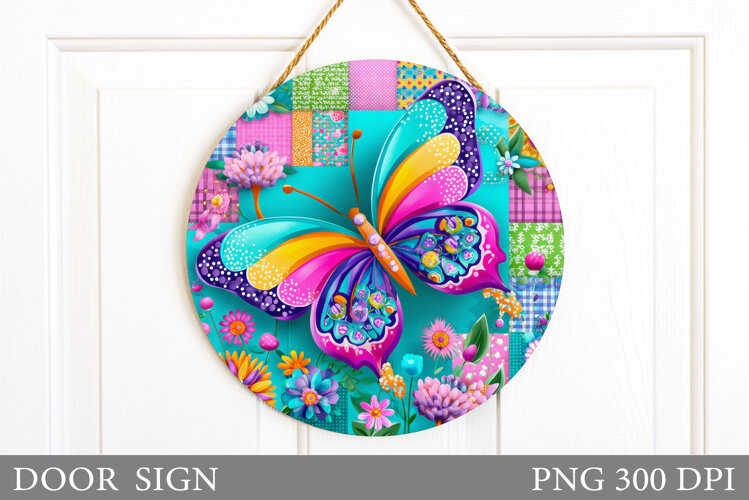 Butterfly Door Sign Design. Butterfly Sublimation example image 1