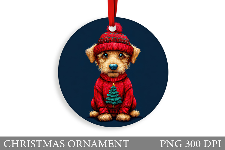 Cute Dog Christmas Ornament. Christmas Ornament Design