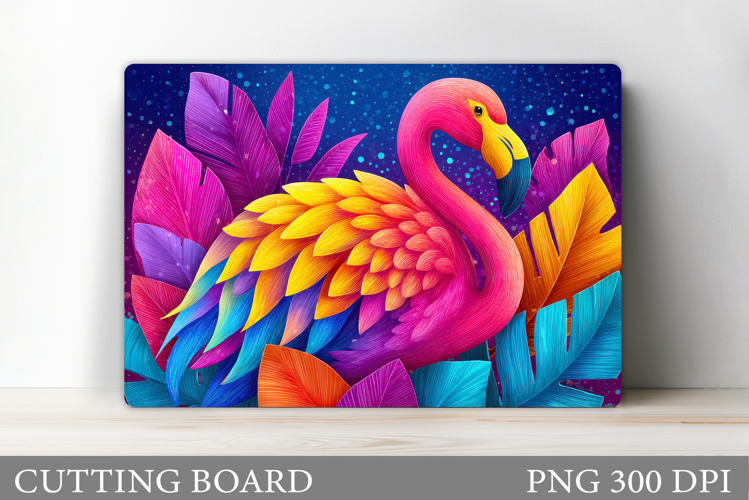 Flamingo Cutting Board Design. Tropical Cutting Board