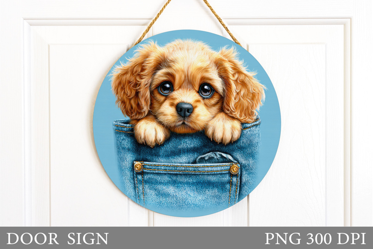 Cute Dog Door Sign Design. Cute Dog Sublimation