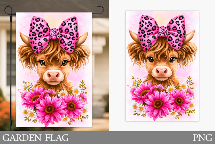 Cute Cow Garden Flag Design. Cute Cow Sublimation