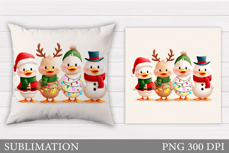 Christmas Goose Pillow Design. Christmas Sublimation example image 1