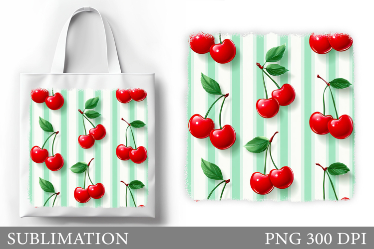 Cherry Sublimation. Cherry Tote Bag Design