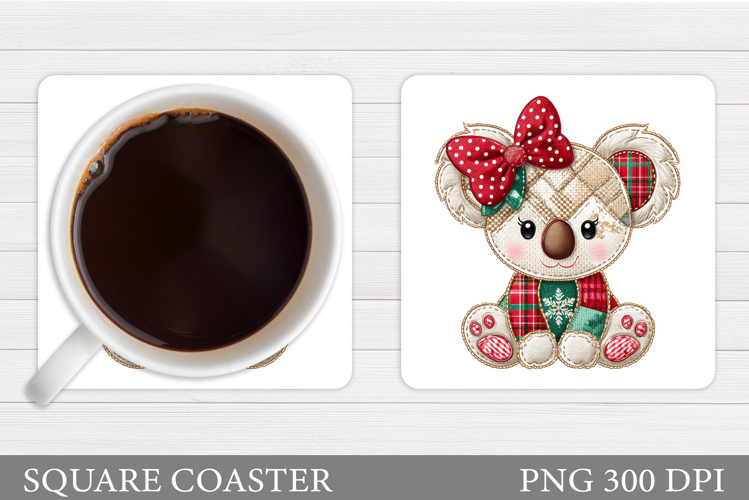 Christmas Koala Coaster. Christmas Coaster Sublimation