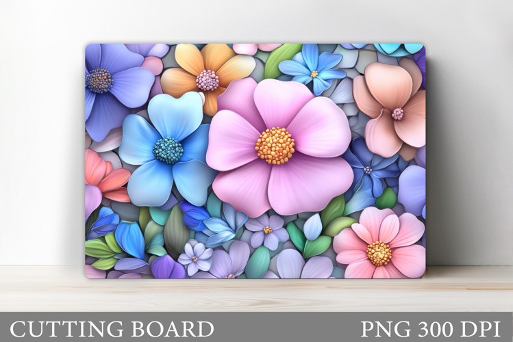 3D Flowers Cutting Board. Flowers Kitchen Cutting Board