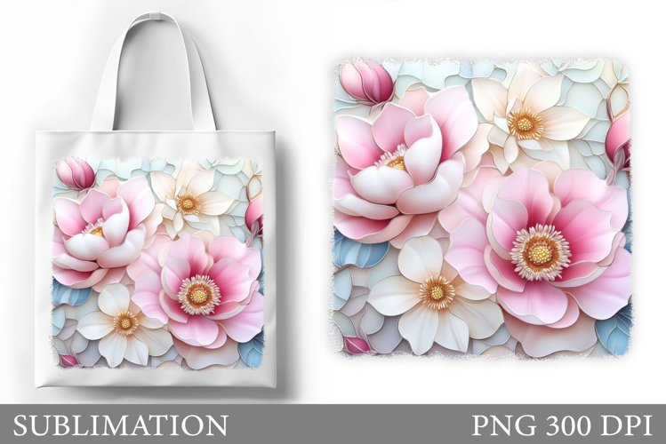 Flowers Tote Bag Design. Floral Tote Bag Sublimation