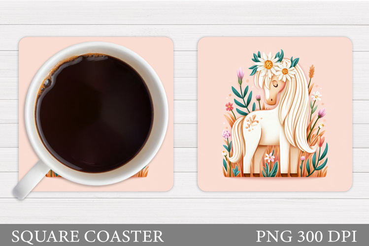 Cute Horse Coaster Design. Cute Horse Sublimation