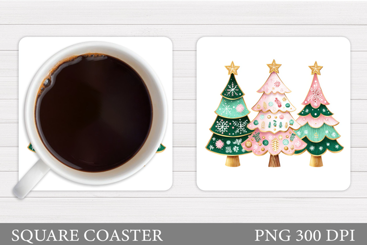 Christmas Tree Coaster Design. Christmas Coaster Sublimation
