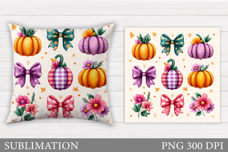 Pumpkin Pillow Design. Pumpkin Sublimation example image 1