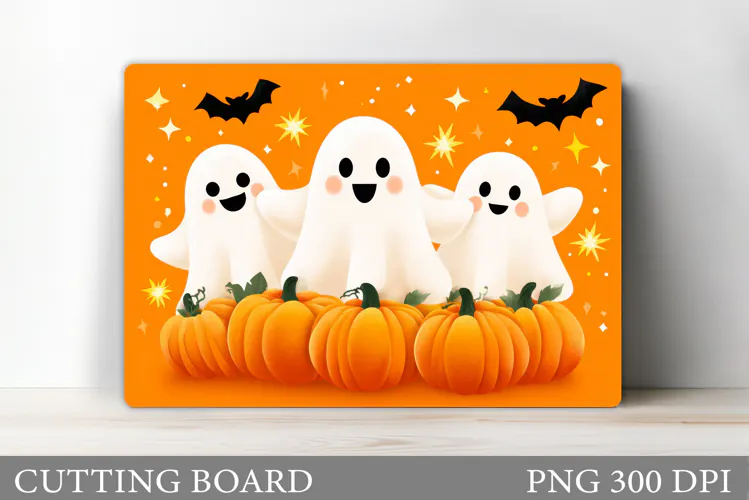 Cute Ghost Cutting Board Design. Halloween Cutting Board