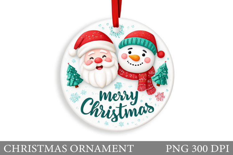 Santa Claus Christmas Ornament. Cute Santa Claus Sublimation