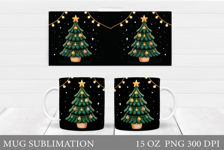Christmas Tree Mug Design. Christmas Tree Mug Sublimation