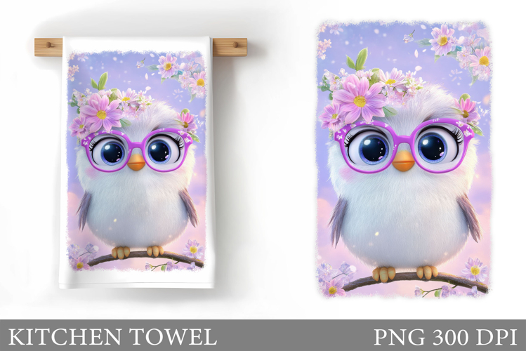 Cute Bird Kitchen Towel Design. Cute Bird Sublimation