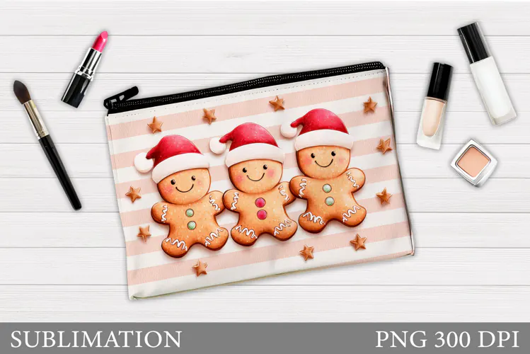 Gingerbread Cosmetics Bag. Christmas Makeup Bag Sublimation