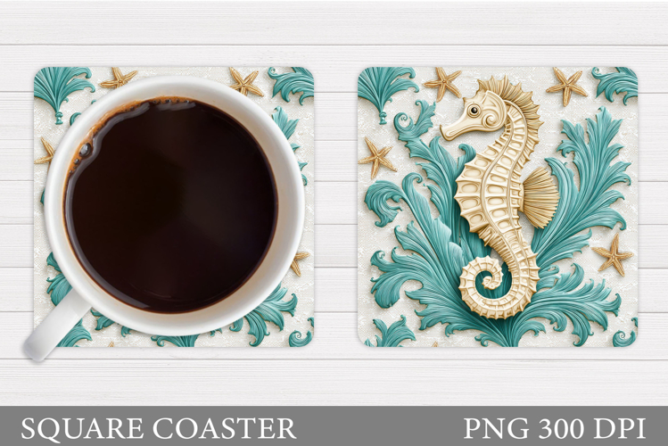 Seahorse Coaster Design. Seahorse Sublimation