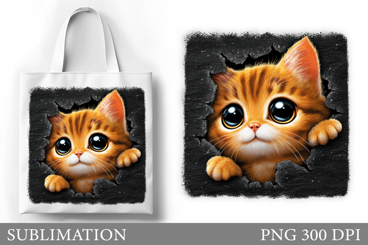 Cat Sublimation. Cat Tote Bag Sublimation