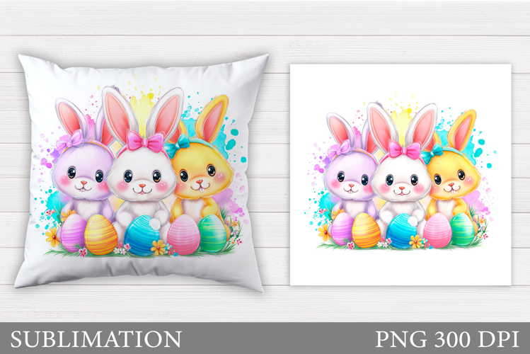 Easter Bunny Pillow Design. Easter Bunny Sublimation