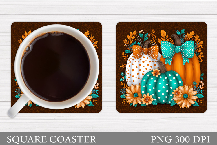 Pumpkin Coaster Design. Fall Coaster Sublimation