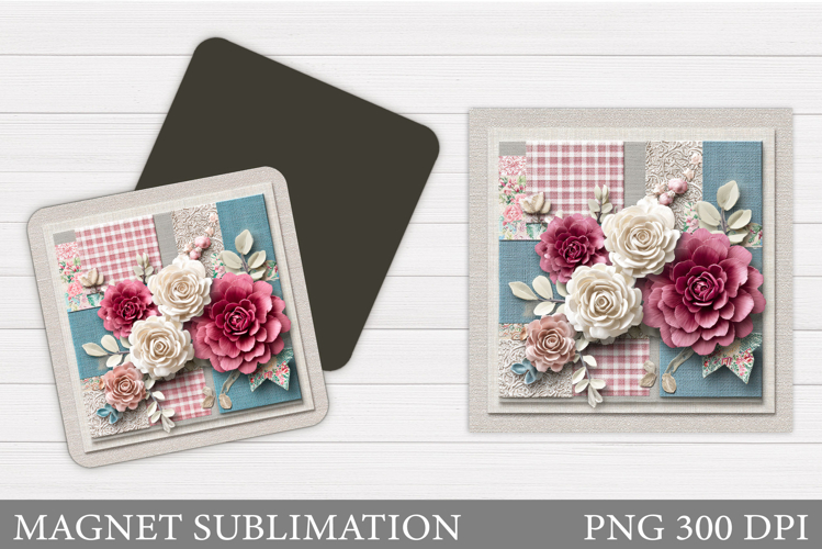 Flowers Magnet Design. Floral Magnet Sublimation