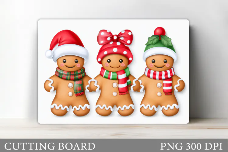 Gingerbread Cutting Board. Christmas Cutting Board Design