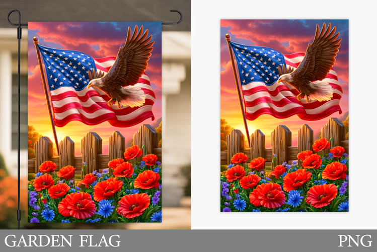 Patriotic Eagle Garden Flag. Patriotic Garden Flag Design