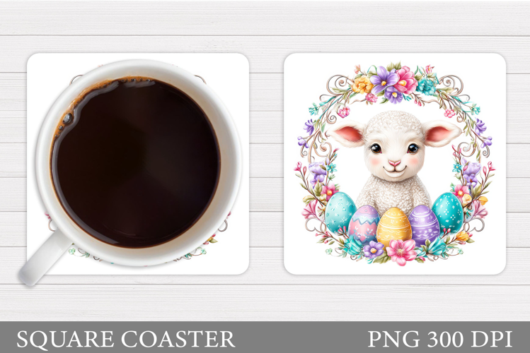 Easter Lamb Coaster Design. Easter Coaster Sublimation