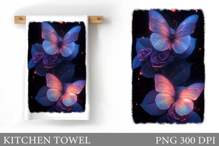 Butterfly Kitchen Towel Design. Butterfly Sublimation example image 1