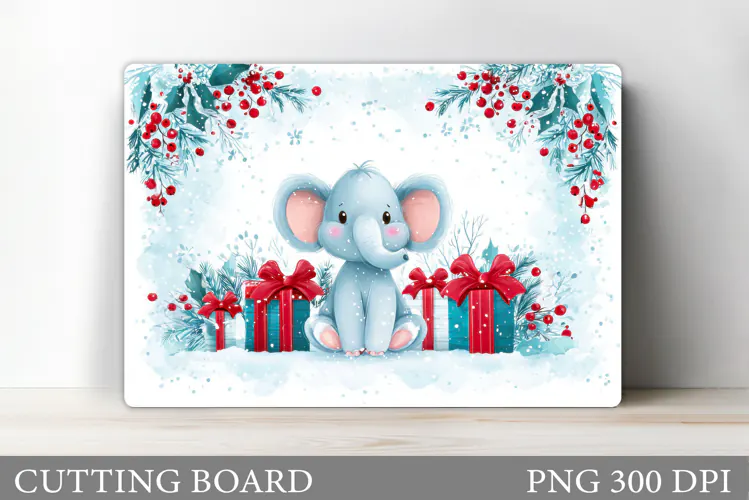 Christmas Elephant Cutting Board. Christmas Cutting Board