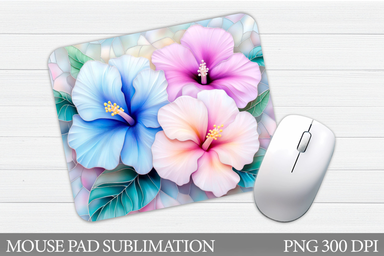 Tropical Flowers Mouse Pad. Floral Mouse Pad Sublimation