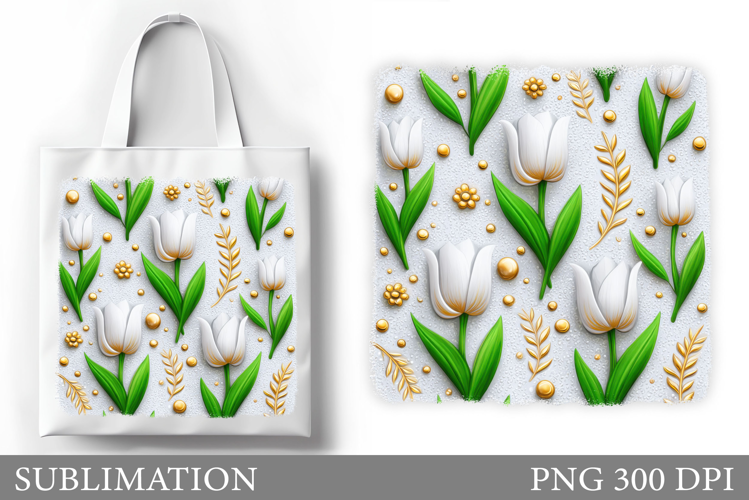 Tulips Tote Bag Design. Floral Tote Bag Sublimation