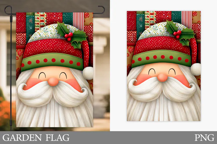 Santa Claus Garden Flag. Christmas Garden Flag Sublimation