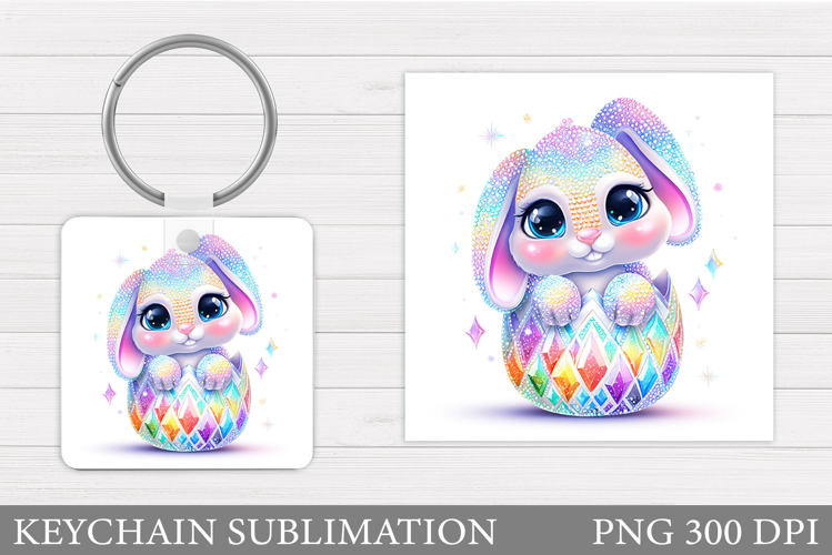 Easter Bunny Keychain Design. Easter Keychain Sublimation