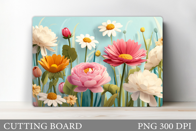 Wildflowers Cutting Board. Flowers Cutting Board Sublimation