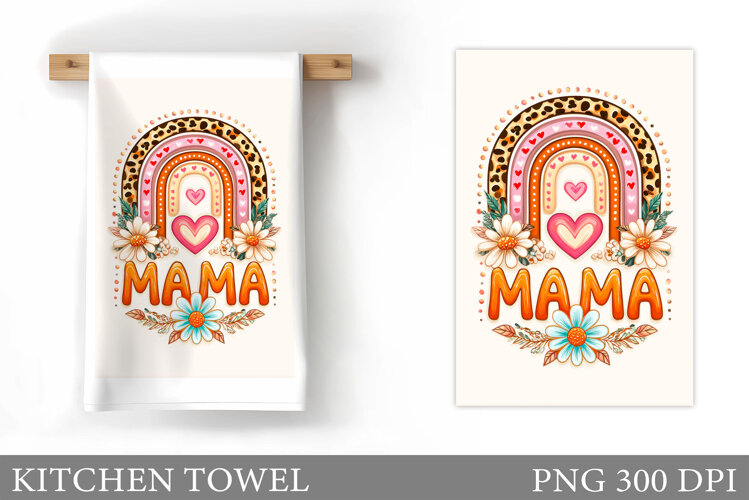 Mother's Day Kitchen Towel. Mother's Day Sublimation example image 1