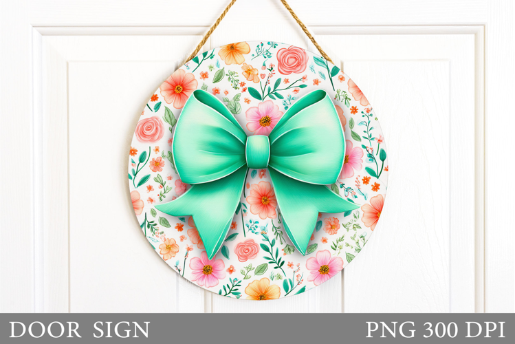 Bow Door Sign Design. Bow Round Sublimation