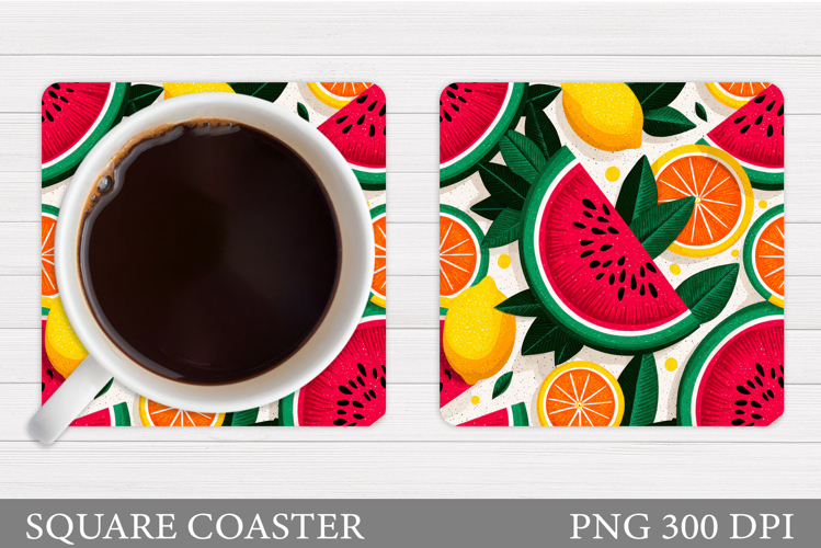 Fruits Coaster Design. Fruits Sublimation