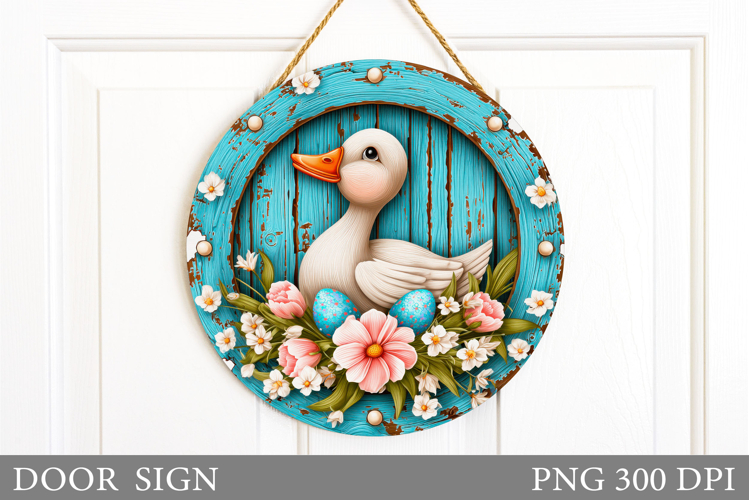Easter Duck Door Sign Design. Easter Door Sign Sublimation