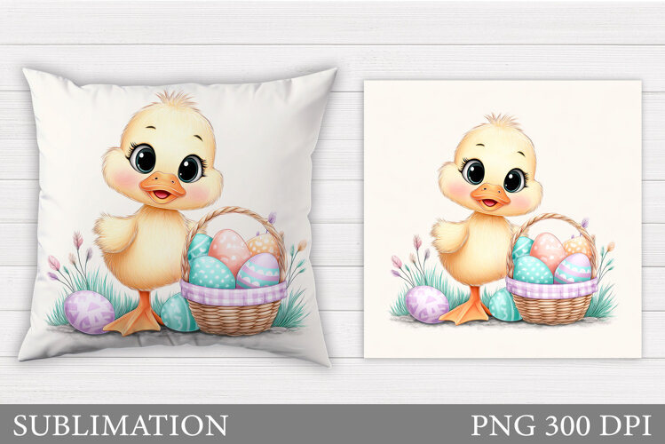 Easter Duck Pillow Design. Easter Pillow Sublimation example image 1