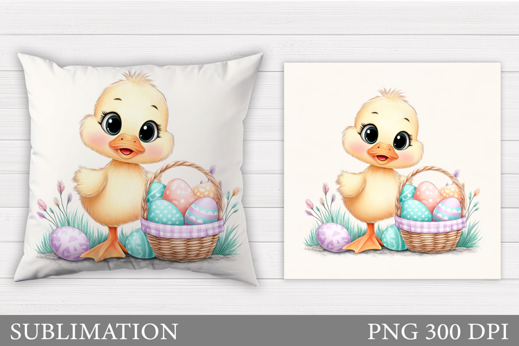 Easter Duck Pillow Design. Easter Pillow Sublimation