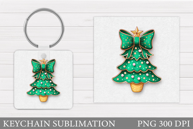 Christmas Tree Keychain. Christmas Keychain Sublimation
