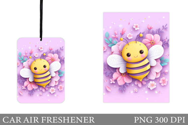 Cute Bee Car Air Freshener. Bee Sublimation