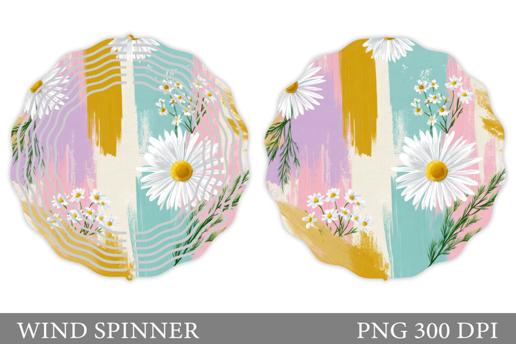 Daisy Flowers Wind Spinner. Floral Wind Spinner Design