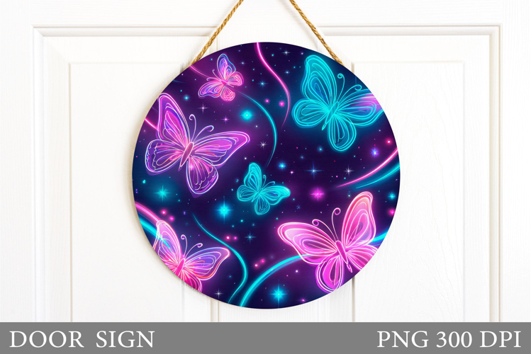 Butterflies Door Sign Design. Butterflies Sublimation example image 1